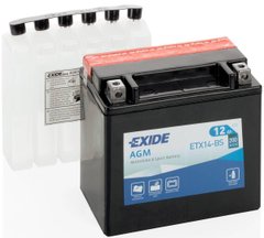 EXIDE YTX14-BS Акумулятор 12 А/ч, 200 А, (+/-), 150х87х147 мм
