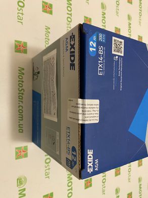 EXIDE ETX14-BS / YTX14-BS Мото аккумулятор 12 А/ч, 200 А, (+/-), 150х87х147 мм