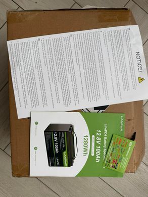 Аккумулятор LanPWR LiFePO4 12V/100AH, 100A (1280W*h) (літій-залізо-фосфатний акумулятор для ДБЖ (UPS))