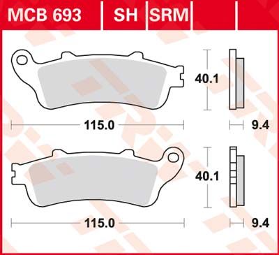 LUCAS MCB693SRM - Гальмівні колодки скутерного