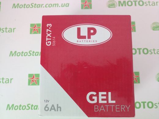 Мотоакумулятор LP GEL MG GTX7-3 12V,6Ah,д. 114, ш. 71, в.131, вес 2,65 кг,залит