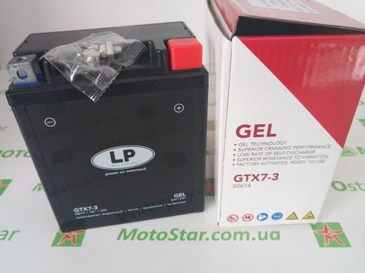 Мотоакумулятор LP GEL MG GTX7-3 12V,6Ah,д. 114, ш. 71, в.131, вес 2,65 кг,залит