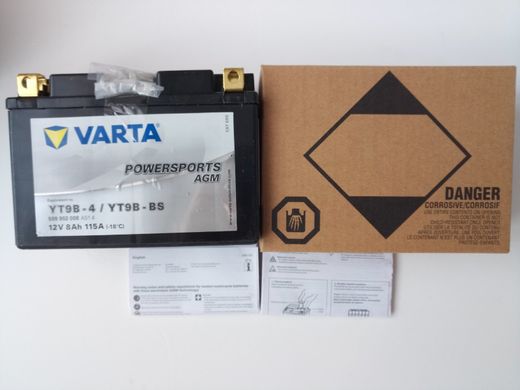 VARTA YT9B-4 / YT9B-BS, 12В 8Ah 115А L+ 149x70x105мм