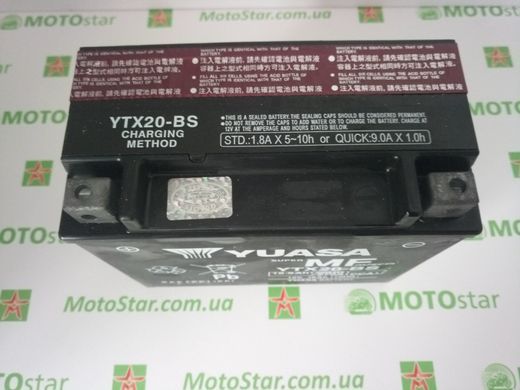 YUASA YTX20-BS Акумулятор 18 А/ч, 270 А, (+/-), 175х87х155 мм