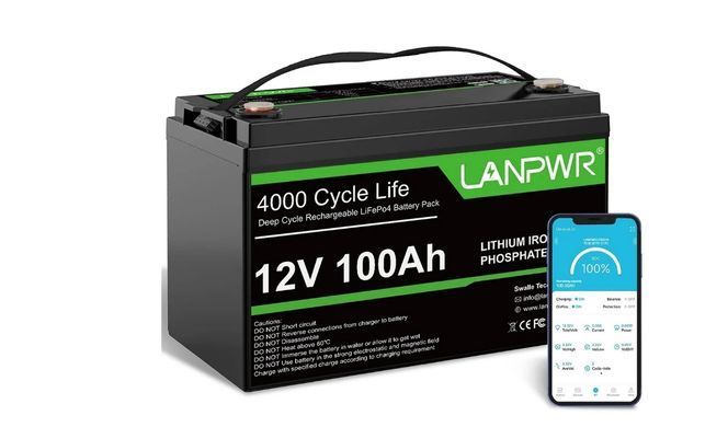 Аккумулятор LanPWR LiFePO4 12V/100AH, 100A (1280W*h) (літій-залізо-фосфатний акумулятор для ДБЖ (UPS))