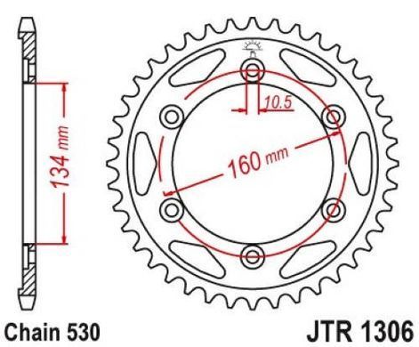 JT JTR1306.42 - Звезда задняя HONDA CBR, RVT, VTR 900/1000 2000-2016