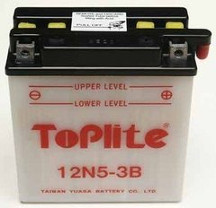 Мотоакумулятор TOPLITE 12N5-3B 12V,5Ah,д. 121, ш. 61, в.131, объем 0,45, вес 2 кг,без электролита