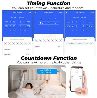 Розумна розетка WiFi Tuya Smart Home з ватметром таймером живлення 220V 20А