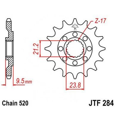 JT JTF284.12 - Звезда передняя