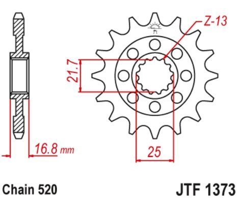 JT JTF1373.16RB - Зірка передня з демфером HONDA CTX, INTEGRA, NC 700/750 2012-2018