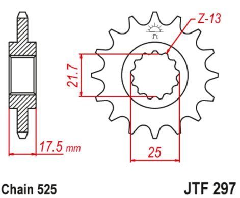 JTF297,14 Звезда передняя HONDA CB, CB-1, CBF, RVF 400/500 1989-2008