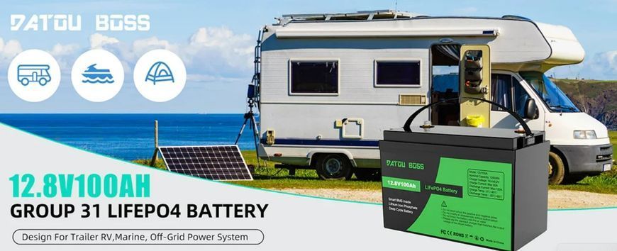Акумулятор DATOU BOSS LiFePO4 12V/100AH (1280W*h) (літій-залізо-фосфатний акумулятор для ДБЖ (UPS))