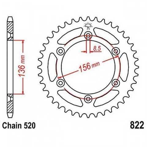 Купить JTR822.50 - Звезда задняя BETAMOTOR RR, RR ENDURO; CAGIVA