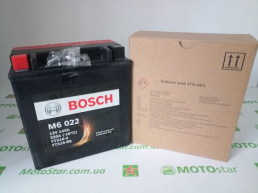 Мото аккумулятор YTX16-bs, BOSCH 0092M60220