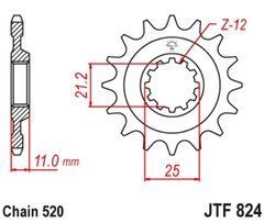 Передня зірочка JTF824,14SC HUSQVARNA CR, SM, SMR, SMS, TC, TE, TXC, WR 125-630 1990-2012
