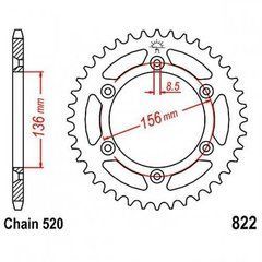 JT JTR822.52 - Звезда задняя BETAMOTOR RR, RR ENDURO; CAGIVA WMX; GAS GAS EC, ENDURO, MC, SM; HUSQVARNA CR, SM, SMR, SMS, TC, TE, TXC, WR, WR/E, WRK 125-630 1978-2015