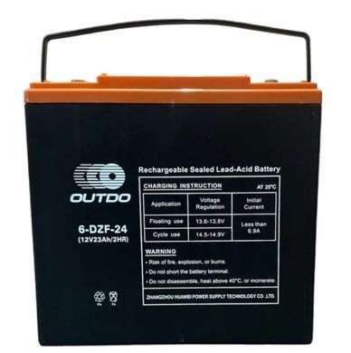 Акумулятор тяговый OUTDO 6-DZF-24 12V/23Ah/2HR 180х78х170мм
