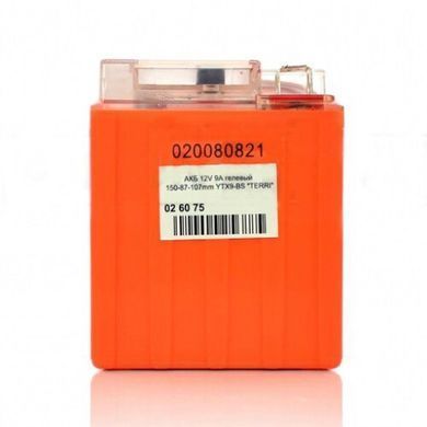 Акумулятор YTX9-BS TERRI 12V 9A гелевий 150x87x107 мм