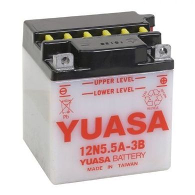 YUASA 12N5.5A-3B Мото аккумулятор 5,5 А/ч, 58 А (-/+), 103х90х114 мм