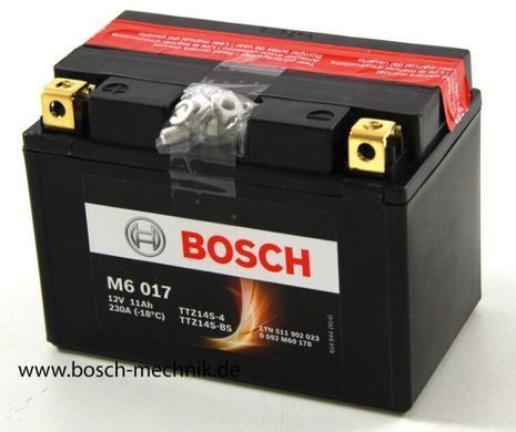 Аккумулятор BOSCH YTZ14S 0 986 FA1 130 (TTZ14S-BS, TTZ14S-4) 11,2 Ah, 220 А, (+/-), 12V
