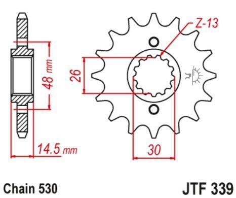 Зірка JT JTF339.16RB HONDA CB, CBR, CBX, VF, VFR 100-1300 1976-2015