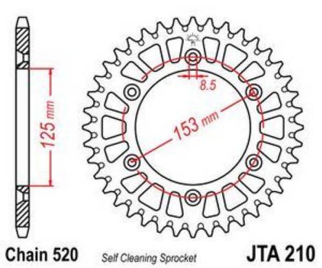 JT JTA210.49 - Зірка задня легкосплавна