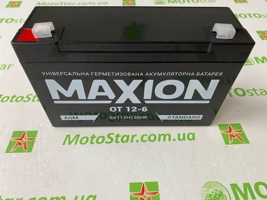Акумуляторна батарея MAXION AGM 6V 12Ah L+ (левый +) 6-12 (150 х 50 х 93 (99)) Q10