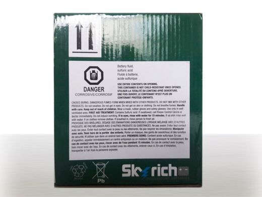 Аккумулятор  Skyrich YB9-B-BS 12V, 9Ah, 85 А, (+/-), 135x75x135 мм, (YB9-B)