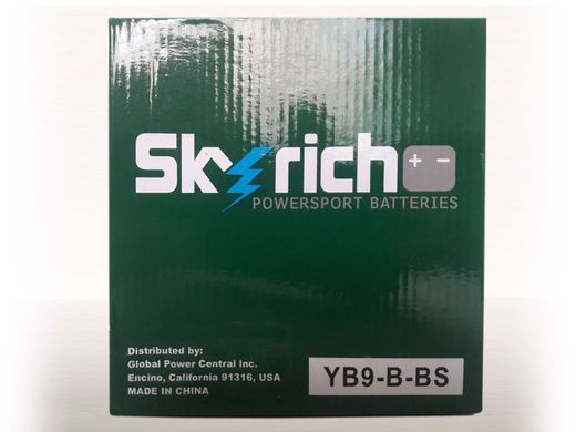 Аккумулятор  Skyrich YB9-B-BS 12V, 9Ah, 85 А, (+/-), 135x75x135 мм, (YB9-B)