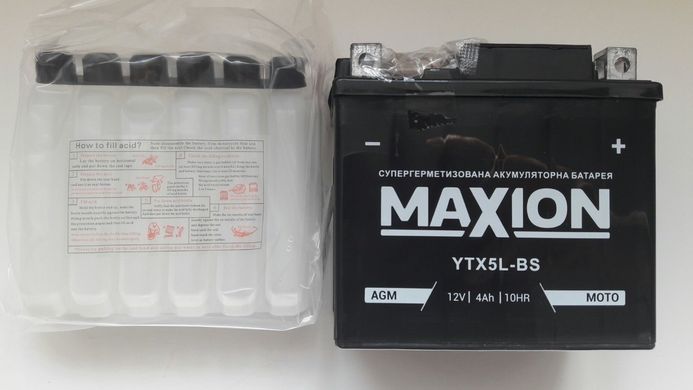 YTX5L-BS MAXION Мото акумулятор, 12V, 4Ah, -/+, 113x70x105 мм