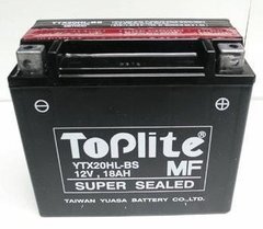 Мотоакумулятор TOPLITE YTX20HL-BS 12V,18Ah,д. 175, ш. 87, в.155, электролит в к-те, вес 4,6 кг