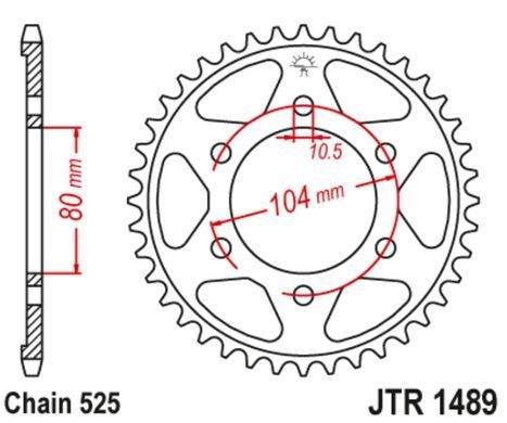 Задня зірочка JT JTR1489.44 KAWASAKI ZX750R, NINJA, KLZ VERSYS (12-)
