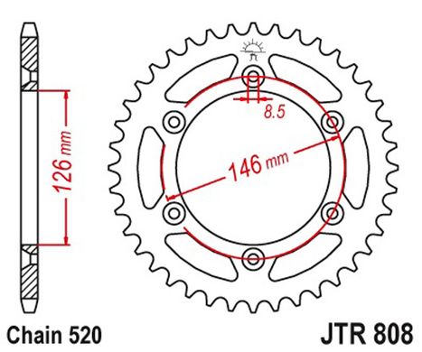 Зірка задня JT JTR808.47SC