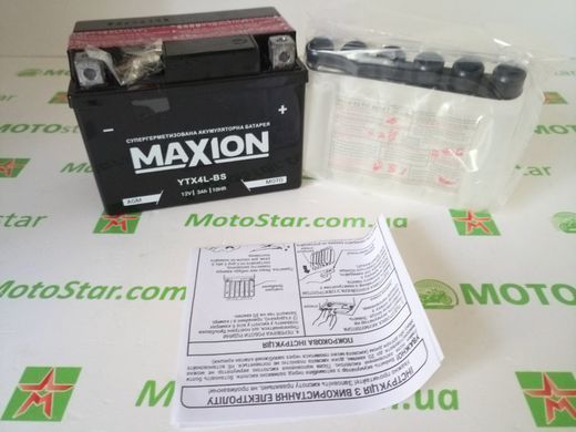 YTX4L-BS MAXION Мото акумулятор, 12V, 4Ah, 113x70x85 мм