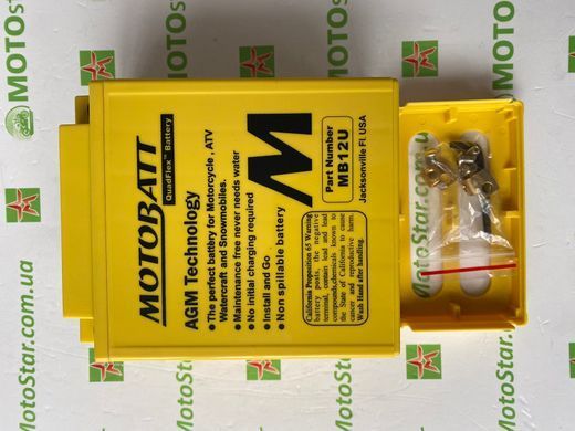 Motobatt MB12U Мото акумулятор 15 А/ч, 160 А, (+/-)(-/+), 135x80x161 мм
