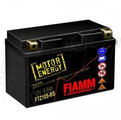 Мотоакумулятор FIAMM FTZ10S-BS 12V, 8,6Ah, д. 150, ш. 87, в.93, електроліт в к-ті, вага 3,1 кг, CCA (-18C): 120