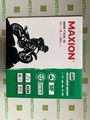Аккумулятор Maxion AGM MXBM-YTX20L-BS 12V, 18ah, 260А, -/+
