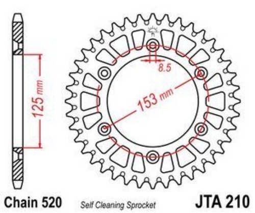 Купити JT JTA210.53 - Зірка задня легкосплавна - опис, підбір