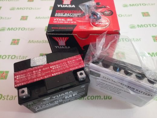 YUASA YTX4L-BS Акумулятор 3 А/ч, 50 А, (-/+), 114х71х86 мм