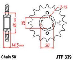 JT JTF339.18RB - Зірка передня HONDA CB, CBR, CBX, VF, VFR 100-1300 1974-2015