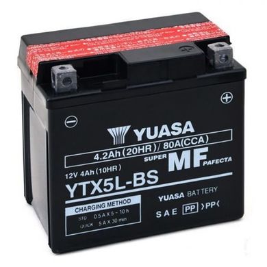 YUASA YTX5L-BS Мото аккумулятор 4,2 А/ч, 80 А, (-/+), 114х71х106 мм