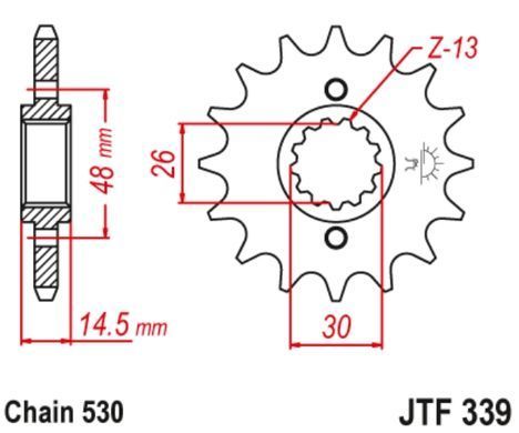 JT JTF339.18RB - Зірка передня HONDA CB, CBR, CBX, VF, VFR 100-1300 1974-2015