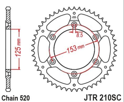 JTR210,49SC Задня зірочка