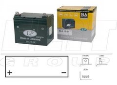 Мотоакумулятор LP SLA MB SLA 12-24 SLA-запечатан, установка в не вертикальном положении-12V, 24Ah, д:196, ш:130, в:180