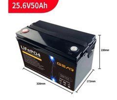 Литий-железо-фосфатный аккумулятор GEAR LiFePO4 25.6V 50AH (BMS-50A/50A), (328x230x172), 10.5кг до 6000 циклов, Q1