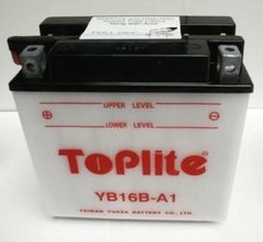Мотоакумулятор TOPLITE YB16B-A1 12V,16Ah,д. 162, ш. 92, в.162, объем 1,2, вес 5,6 кг,без электролита