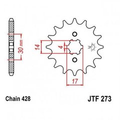 JT JTF273.15 - Звезда передняя BAJAJ Boxer 150 UG, BM 125 X, 150X