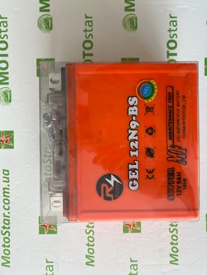 Акумулятор гелевий RTECH 12N9-BS GEL, (+/-) 12V, 9Ah, 85 A EN, 137x76x134 мм, вес 2.8кг (YB9-B)