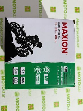 YTX14-BS MAXION Мото аккумулятор, AGM 12V, 12Ah, 150x87x145 мм