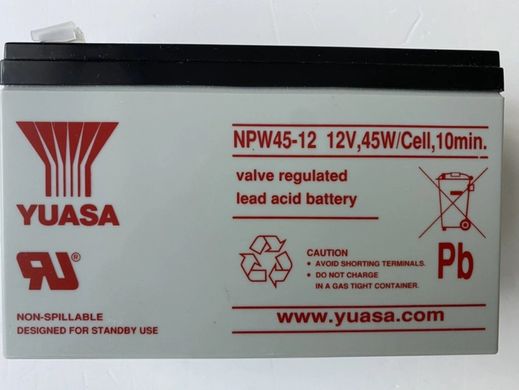 Акумуляторна батарея для ИБП Yuasa NPW45-12 12V 9 Ah (151 * 65 * 94 (97,5)), Q8